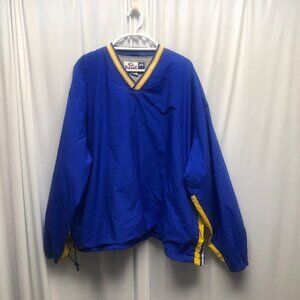 Game Sportswear Pullover Jacket Mens Size 3XL Blue Yellow Lined Windbreaker